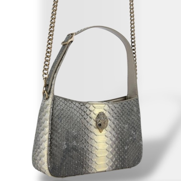 Kurt Geiger NWT Bond Snake Embossed Bronze Sparkle w Dustbag - Picture 8 of 10